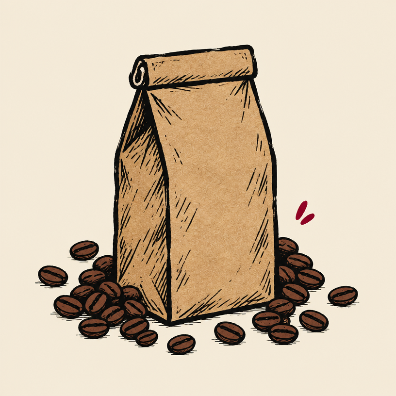 Illustrated coffee bag