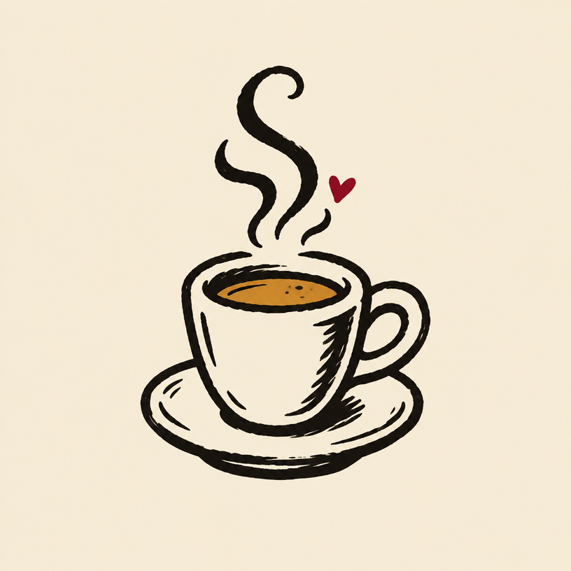Illustrated espresso cup