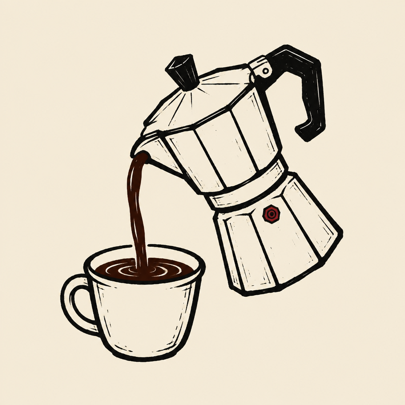 Illustrated moka pot